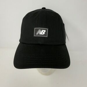 NWT New Balance Flying NB Logo Black Baseball Cap Adjustable Strap Metal Clasp